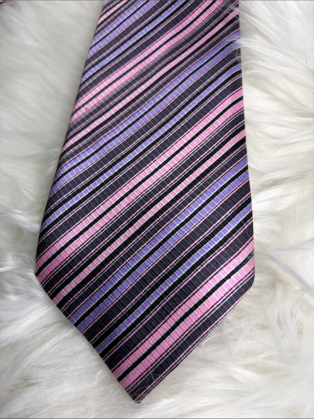 Men's Pink & Purple Striped Tie